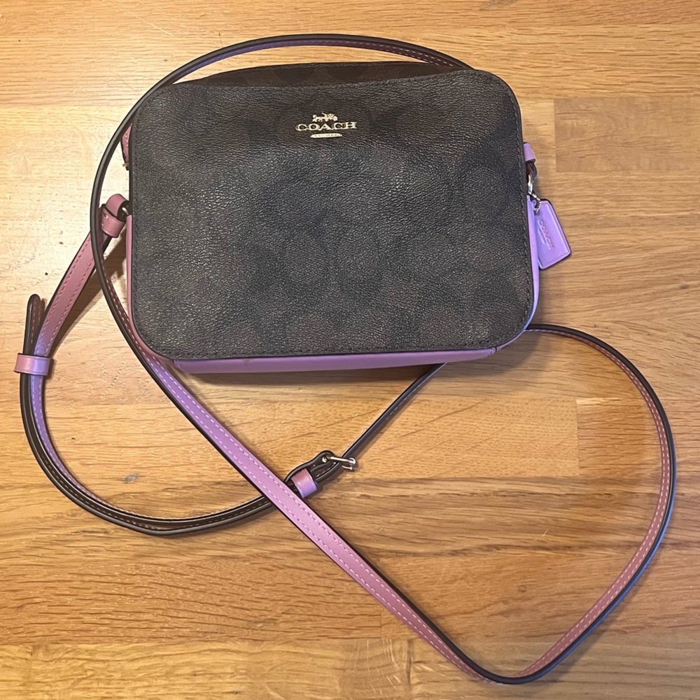 Coach Signature Mini Camera Bag Pink & Brown ❗️LIKE NEW❗️